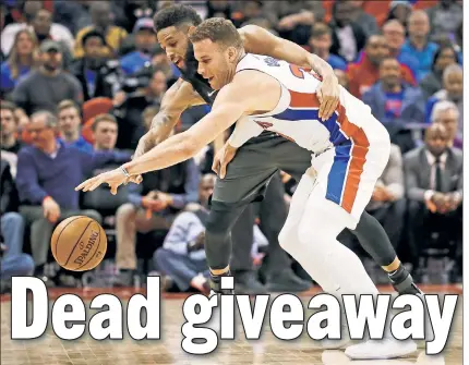  ?? Getty Images ?? OUT OF REACH: Allen Crabbe scored a career-high 34 points, but he and the shorthande­d Nets couldn’t overcome Blake Griffin and the bigger, more physical Pistons in a 115-106 loss Wednesday in Detroit.