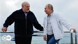  ?? ?? Лукашенко и Путин во время переговоро­в в Сочи, май 2021 года
