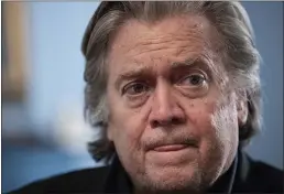  ?? J. SCOTT APPLEWHITE — THE ASSOCIATED PRESS FILE ?? Steve Bannon, President Donald Trump’s former chief strategist, talks about the approachin­g midterm election in Washington on Sunday.