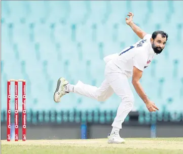  ??  ?? Mohammed Shami, out with a fractured right arm, was the second-highest wicket-taker after Bumrah on the last tour of Australia.