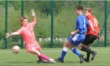  ?? ?? Callum Vallance strikes at goal