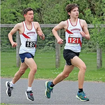  ?? ?? Gloucester Athletic Club’s Luke Hines and Charlie Coles