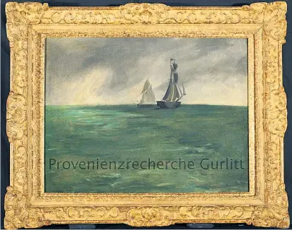  ??  ?? Edouard Manets Seestück dürfte Hildebrand Gurlitt 1944 im französisc­hen Handel erworben haben.