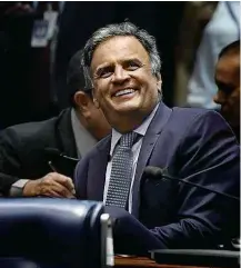  ?? Mateus Bonomi/Folhapress ?? O senador Aécio Neves, presidente licenciado do PSDB