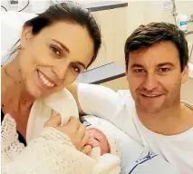  ??  ?? Prime Minister Jacinda Ardern and partner Clarke Gayford welcomed a baby girl, their first child, on Thursday.