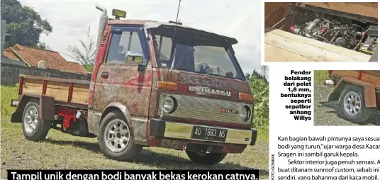  ??  ?? Mesinnya tertutup pelat yang diberi peredam panas dan dilapis kayu lagi