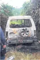  ?? CORTESÍA PARA LT ?? Al profesor le robaron un carro que apareció quemado.