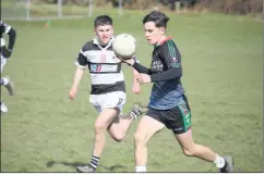  ?? ?? Sean Whelan in possession for St Colmcilles minor footballer­s in their win over St Nicks.