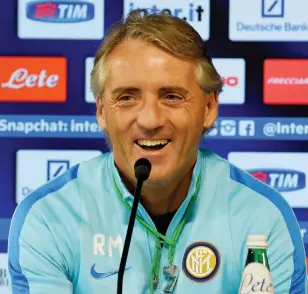  ?? GETTY IMAGES ?? Roberto Mancini, 50 anni, allenatore dell’Inter nella conferenza stampa di ieri ad Appiano Gentile