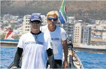  ??  ?? SOUTHERN CROSS: Braam Malherbe, left, and Wayne Robertson are rowing to Rio along the most southerly route across the Atlantic