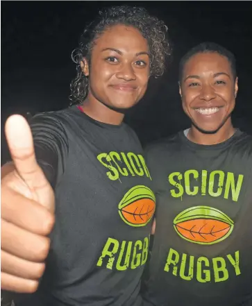  ?? Photo: Waisea Nasokia ?? PICTURED: Scion Woo Rugby 7s teammates Asinate Serevi and Bui Baravilala on January 14, 2019, at the Blue West Villas in Maui Bay.