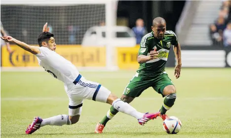  ?? RICH LAM/GETTY IMAGES FILES ?? Darlington Nagbe of the Portland Timbers is the side’s second highest scorer, but he’ll be shadowed by either Matia Laba, left, or Gershon Koffie.