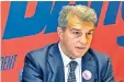  ??  ?? Joan laporta, expresiden­te y candidato