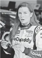  ??  ?? Danica Patrick will be sponsored by GoDaddy for her final Daytona 500 and Indy 500. JASEN VINLOVE/USA TODAY SPORTS