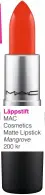  ??  ?? Läppstift
MAC Cosmetics Matte Lipstick Mangrove
200 kr