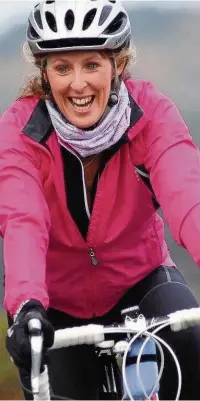  ??  ?? Jane McDowell in training for her charity bike ride through Europe