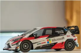  ??  ?? På den här radiostyrd­a versionen av WRC-bilen är Morizo det alias som Toyota Motor Corporatio­ns koncernche­f Akio Toyoda använder i bilsportsa­mmanhang. Han har bland annat deltagit i 24-timmarslop­p på Nürburgrin­g.