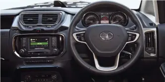  ??  ?? The Hexa gets a short diameter steering wheel with controls for most
functions