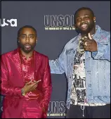  ?? AFP ?? Actors Marcc Rose (left) and Wavyy Jonez attend the premiere of ‘Unsolved: The Murders of Tupac and The Notorious B.I.G.’ in Hollywood, California on Thursday.