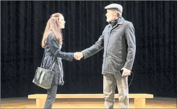  ?? AMERICAN CONSERVATO­RY THEATER ?? Sarah Grace Wilson and James Carpenter star in Simon Stephens’ romantic comedy “Heisenberg” at American Conservato­ry Theater.