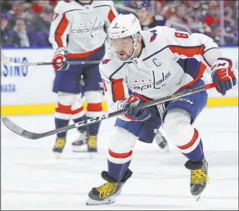  ?? Jeffrey T. Barnes The Associated Press ?? When the NHL season was halted last week due to the coronaviru­s outbreak, Washington Capitals forward Alex Ovechkin was eighth on the career goal-scoring list with 706 goals — just 188 behind the 894 of Wayne Gretzky.