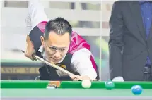  ?? ?? Yeo in action at the 31st National Closed Snooker Championsh­ips.