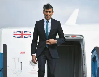  ?? BEN STANSALL/POOL ?? British Prime Minister Rishi Sunak arrives Saturday in Munich, Germany, to attend the Munich Security Conference, where Ukraine dominated the agenda.