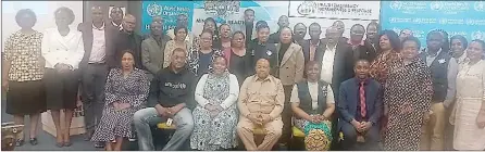  ?? ?? Health Minister Mduduzi Matsebula (front C), with WHO, World Bank, Health officers and participan­ts of the three-week training aimed at producing local health experts that will prompty respond to epidemics and emergencie­s like COVID-19, not just in Eswatini but Africa as a whole.