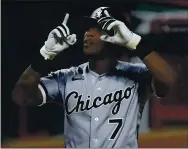  ?? AARON DOSTER — THE ASSOCIATED PRESS ?? Tim Anderson, reacting after hitting a home run against the Reds on Saturday, has helped the White Sox to the AL Central lead.