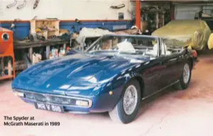  ??  ?? The Spyder at Mcgrath Maserati in 1989