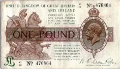  ?? ?? Noteworthy: A £1 note from 1922 featuring George V