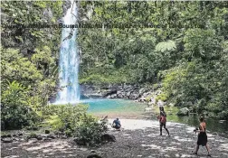  ??  ?? Tavoro Waterfalls, in Bouma National Heritage Park, is one of Taveuni’s top attraction­s.