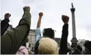  ?? Photograph: Alberto Pezzali/ ?? A Black Lives Matter rally in London on 12 June 2020.