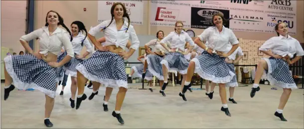  ??  ?? Members of the Shaunavon Dance Co. shared their dancing talents during a pair of hoedown-themed performanc­es at the Crescent Point Wickenheis­er Centre during Shaunavon’s Centennial Celebratio­ns this past weekend.