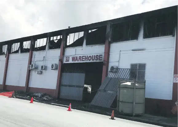  ??  ?? The result of the blaze which occurred at the MH warehouse at Walu Bay, Suva on April 8, 2018.