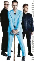  ?? Foto: Anton Corbijn ?? Der Dreier, unveränder­t (von links): Andrew Fletcher, 55, Dave Gahan, 54, und Martin Gore, 55.