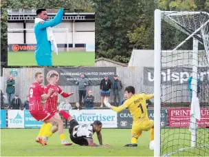  ?? ?? Alexis Andre Jnr (inset) had a busy afternoon as United beat Bromley 1-0.