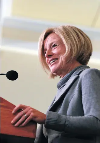  ?? GAVIN YOUNG ?? Premier Rachel Notley spoke Monday at the McDougall Centre commemorat­ing the 40th anniversar­y of Kananaskis Country. The province will spend more than $12 million on K-Country this year.