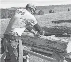  ?? PROVIDED BY JOSH SCHEFFLER ?? Josh Scheffler said he did some woodwork before becoming a ranger at Bighorn Canyon. Now he repairs cabins.