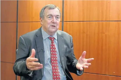  ?? /Reuters ?? Staying relevant: Mark Bristow, CEO of Barrick Gold, speaks during an interview at the Investing in African Mining Indaba conference in Cape Town on Tuesday.