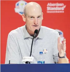  ?? THE ASSOCIATED PRESS ?? U.S. Ryder Cup team captain Jim Furyk says his job is to choose “players who are going to help us be successful.”