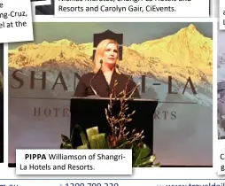  ??  ?? PIPPA Williamson of Shangri- La Hotels and Resorts.