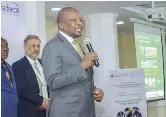  ?? ALEX MBURU ?? Agricultur­e CS Mutahi Kagwe speaks at the official opening of the 12th Agritec Africa Internatio­nal Exhibition and Conference in Nairobi on June 18, 2026.