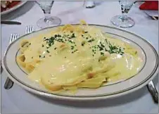  ?? PHOTO PROVIDED ?? Fettuccine Alfredo is served at Geppetto’s Restaurant in Schuylervi­lle.