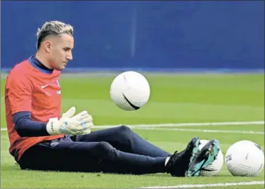  ??  ?? Keylor Navas, durante un entrenamie­nto del PSG.