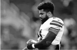  ?? TOM PENNINGTON/GETTY IMAGES ?? Ezekiel Elliott, a star running back with the Dallas Cowboys. is fighting a 6-game domestic violence suspension through the courts, hoping to circumvent the NFL’s punishment.