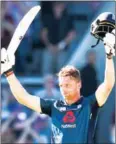  ?? AFP ?? England’s Jos Buttler celebrates victory over Australia in the fifth ODI at Old Trafford on Sunday.