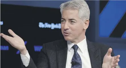  ?? BRYAN BEDDER/GETTY IMAGES FOR THE NEW YORK TIMES ?? Bill Ackman’s Pershing Square has seen mixed results with its investment­s. Ackman admitted the Valeant investment and efforts to convince others it was a good move was a “huge mistake.” His firm’s exit from Valeant cost US$4 billion.