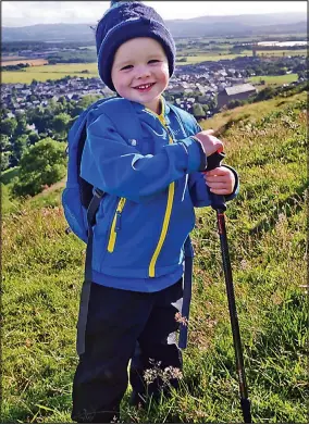  ??  ?? Best foot forward: Two-year-old Murray Walker loves climbing hills