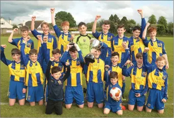  ??  ?? St. Joseph’s celebrate ater winning the Under-14 Nicky O’Brien Cup final.
